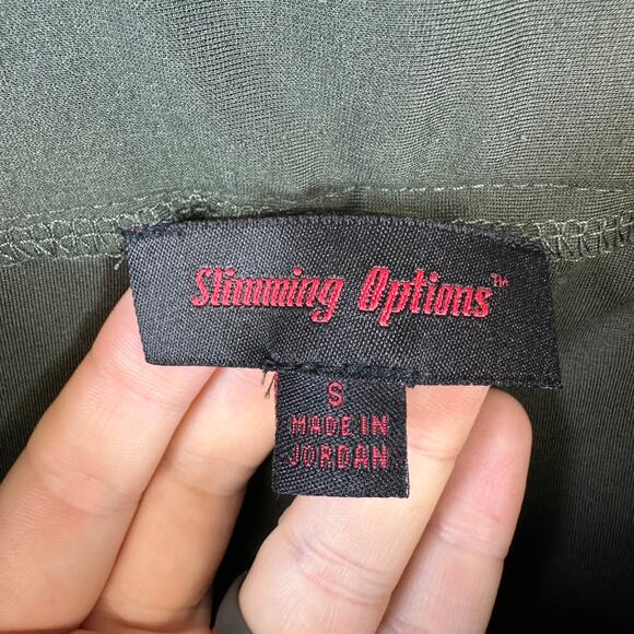 Slimming Options Pants Womens Size S Green Rayon Blend Two Zip Front Ankle - Picture 4 of 10